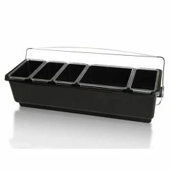 Deals ⭐ BarMan Roll Top Condiment Holder (Fruit Trays) With (4) 1-Quart And (1) 2-Quart Inserts ???? -Bar Products Shop 4 quat 1 2 insert roll top condiment trays granishes holder black 700x700