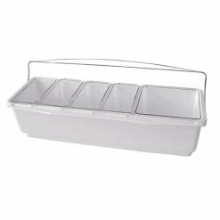 Deals ⭐ BarMan Roll Top Condiment Holder (Fruit Trays) With (4) 1-Quart And (1) 2-Quart Inserts ???? -Bar Products Shop 4 quat 1 2 insert roll top condiment trays granishes holder white 700x700
