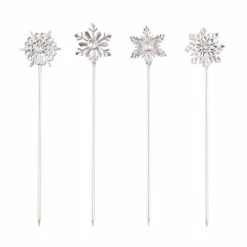 Bar Products Shop 8 Best Pirce ???? BarMan Snowflakes Cocktail Picks - Set Of 4 ✨