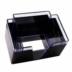 Promo ???? BarMan NAPKIN BAR CADDY - 3 COMPARTMENT- BLACK/CLEAR ???? -Bar Products Shop black caddy clean angle 700x700
