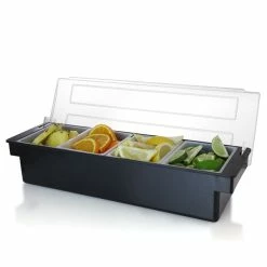 Coupon ???? BarMan Black Condiment Holder (Fruit Trays) With Ice Compartment ????