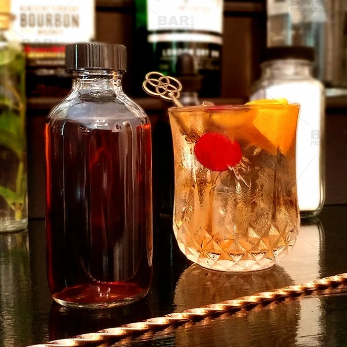 Brand new ⌛ BarMan Boston Round Craft Bartending Bottle W/ Black Lid - Clear 4oz ???? 2 Brand new ⌛ BarMan Boston Round Craft Bartending Bottle W/ Black Lid - Clear 4oz ???? - Image 2