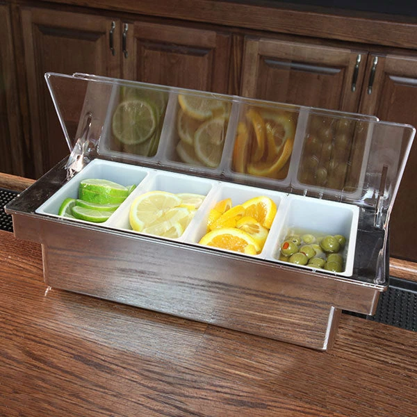 Deals ⭐ BarMan Condiment Holder / Fruit Tray - 4 Pint Compartment - Chrome ???? 2 Deals ⭐ BarMan Condiment Holder / Fruit Tray - 4 Pint Compartment - Chrome ???? - Image 2