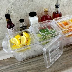 Coupon ⭐ BarMan Plastic Condiment And Garnish Caddy - 3 Inserts W/ Lids ???? -Bar Products Shop clear condiment caddy 3 ice bpc 4 700x700