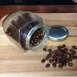 New ???? BarMan Oval Hexagon Glass Jar W/ Lid - 9 Oz ???? -Bar Products Shop coffee beans hexagon jar 700x700