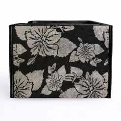 Cheapest ???? BarMan Wooden Bar Caddy - Rustic Hibiscus - Black ???? -Bar Products Shop custom wood caddy HIB BLK WEB SIDE 700x700