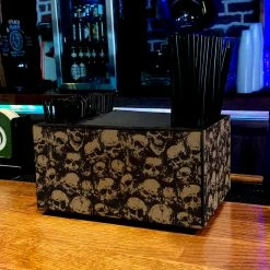 Wholesale ???? BarMan Wooden Bar Caddy - Skulls ???? -Bar Products Shop custom wood caddy SKULLS WEB SCENE 700x700