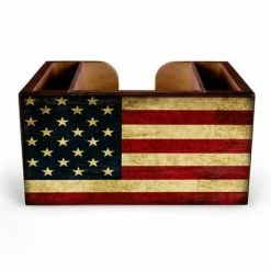 Bar Products Shop 44 Discount ⭐ BarMan Wooden Bar Caddy - Rustic American Flag ????