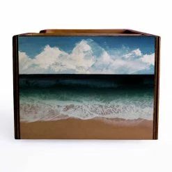 New ???? BarMan Wooden Bar Caddy - Beach Scene ❤️ -Bar Products Shop custom wood caddy beach web side 700x700