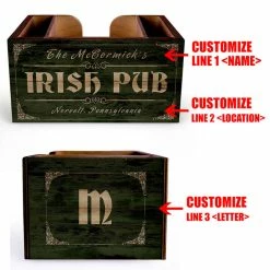 Cheap ???? BarMan Customizable Wooden Bar Caddy - Irish Pub ???? -Bar Products Shop custom wood caddy irish web 5 700x700