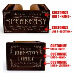 Outlet ???? BarMan Customizable Wooden Bar Caddy - Speakeasy ???? -Bar Products Shop custom wood caddy speakeasy web 5 700x700