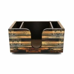 Cheapest ???? BarMan Wooden Bar Caddy - Rustic Wood Planks ???? -Bar Products Shop custom wood plank napkin caddy2 700x700