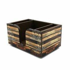Cheapest ???? BarMan Wooden Bar Caddy - Rustic Wood Planks ???? -Bar Products Shop custom wood plank napkin caddy3 700x700