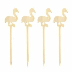 Bar Products Shop 26 Best Pirce ???? BarMan BarConic® Bamboo Flamingo Cocktail Picks - 100 Pack ⭐