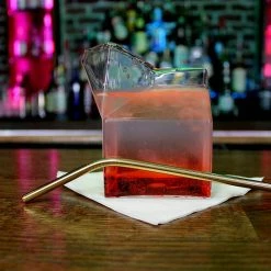 New ???? BarMan BarConic® Straw - Gold Plated Curved ⭐ -Bar Products Shop gold metal bendy straw bpc 6 700x700