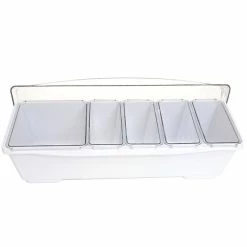 Coupon ???? BarMan Condiment Holder (4) 1-Quart (1) 2-Quart Fruit Trays - White ???? -Bar Products Shop holder white1 700x700