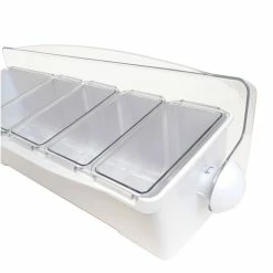Coupon ???? BarMan Condiment Holder (4) 1-Quart (1) 2-Quart Fruit Trays - White ???? -Bar Products Shop holder white3 700x700