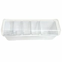 Coupon ???? BarMan Condiment Holder (4) 1-Quart (1) 2-Quart Fruit Trays - White ???? -Bar Products Shop holder white 700x700