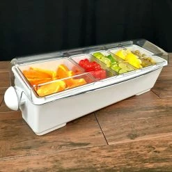 Coupon ???? BarMan Condiment Holder (4) 1-Quart (1) 2-Quart Fruit Trays - White ???? -Bar Products Shop holder whitea 700x700