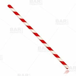 Brand new ???? BarMan BarConic® Eco-Friendly Paper Straws - Red Stripe - 100 Pack ???? -Bar Products Shop paper straws red stripe bp2 700x700