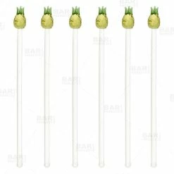 Flash Sale ???? BarMan Pineapple Glass Drink Stirrers - Set Of 6 ⭐