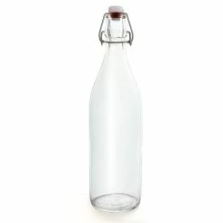 Cheap ???? BarMan Round Glass Bottle W/ Swing Top - Available In 1 Liter Or 17 Ounce ✨ -Bar Products Shop round clear bottle swing top 1l 1 700x700
