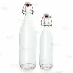 Cheap ???? BarMan Round Glass Bottle W/ Swing Top - Available In 1 Liter Or 17 Ounce ✨