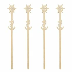 Promo ❤️ BarMan BarConic® Bamboo Sailor Swizzle Sticks - 100 Pack ????