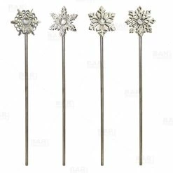 Deals ✔️ BarMan Snowflake Stirrers - Silver Plated - Pack Of 4 ????