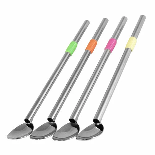 Wholesale ???? BarMan Metal Straw And Spoon Combo - 4 Pack ⌛ 1 Wholesale ???? BarMan Metal Straw And Spoon Combo - 4 Pack ⌛