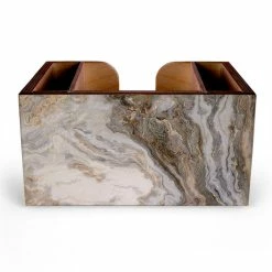New ???? BarMan Wooden Bar Caddy - Distressed Marble ❤️